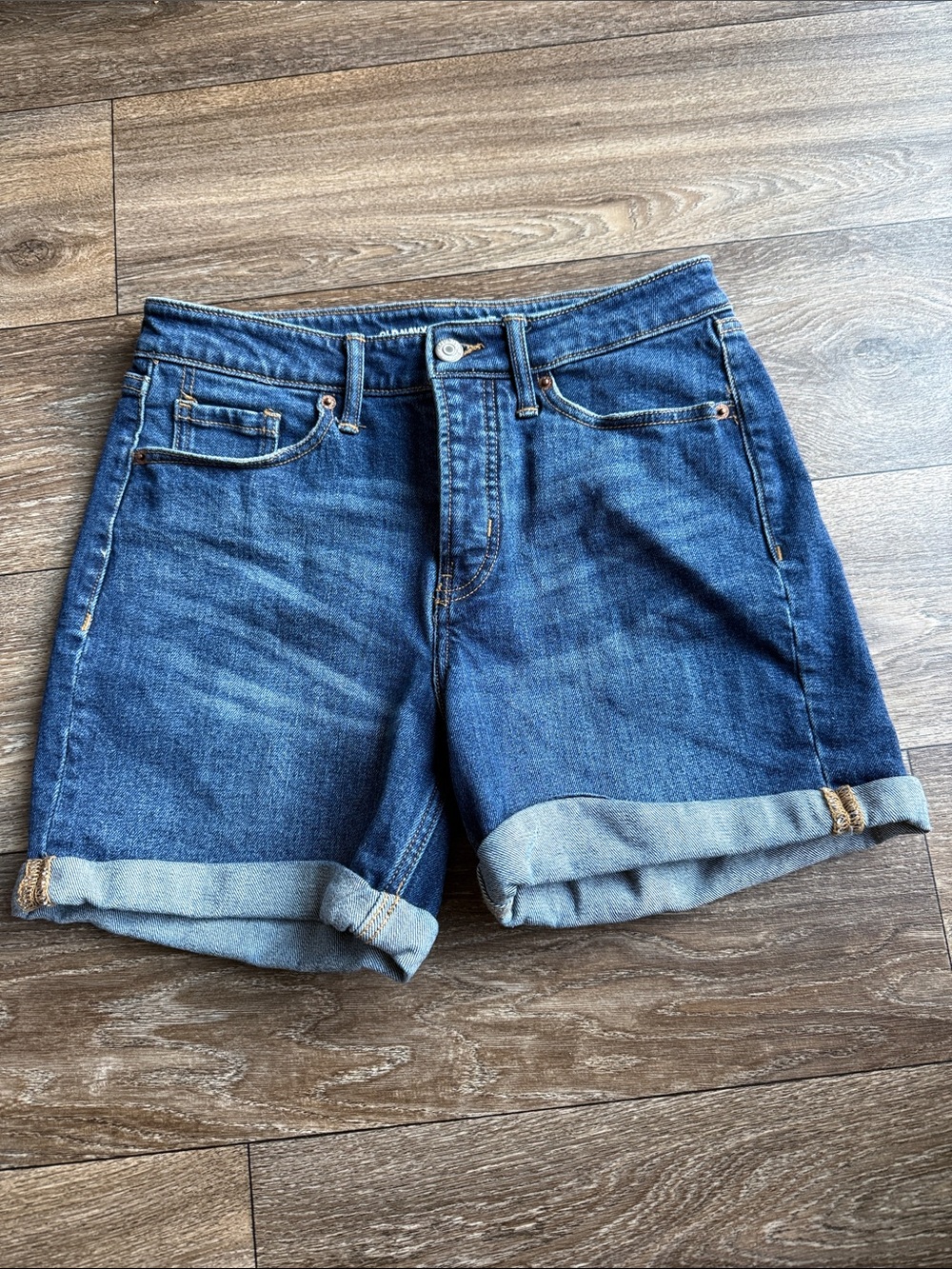 Old Navy Dark Blue Rolled-Cuff Denim Shorts